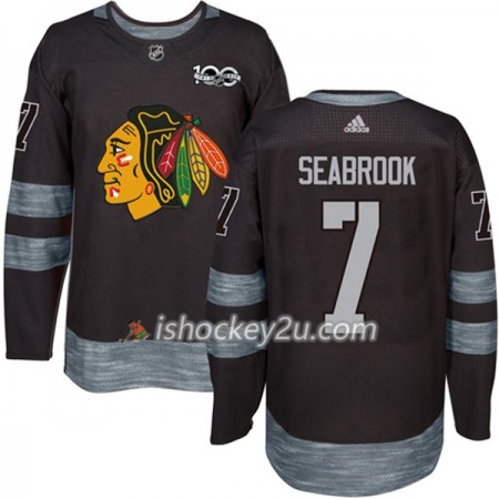 Mænd NHL Chicago Blackhawks Trøje Brent Seabrook 7 1917-2017 100th Anniversary Adidas Sort Authentic
